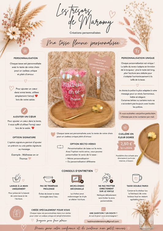 Tasse personnalisée fleurie • 200ml