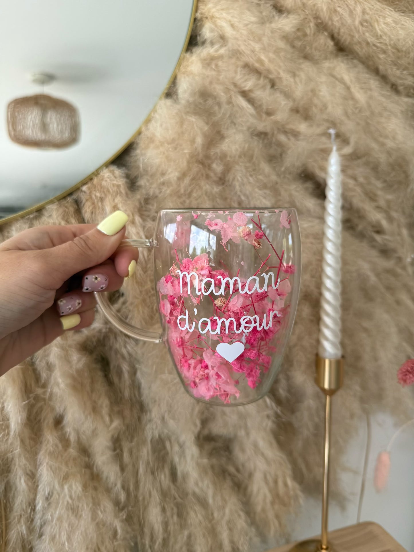 Tasse personnalisée fleurie • 350ml