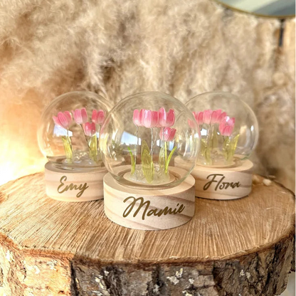 Veilleuse Tulipes Personnalisée à Pile