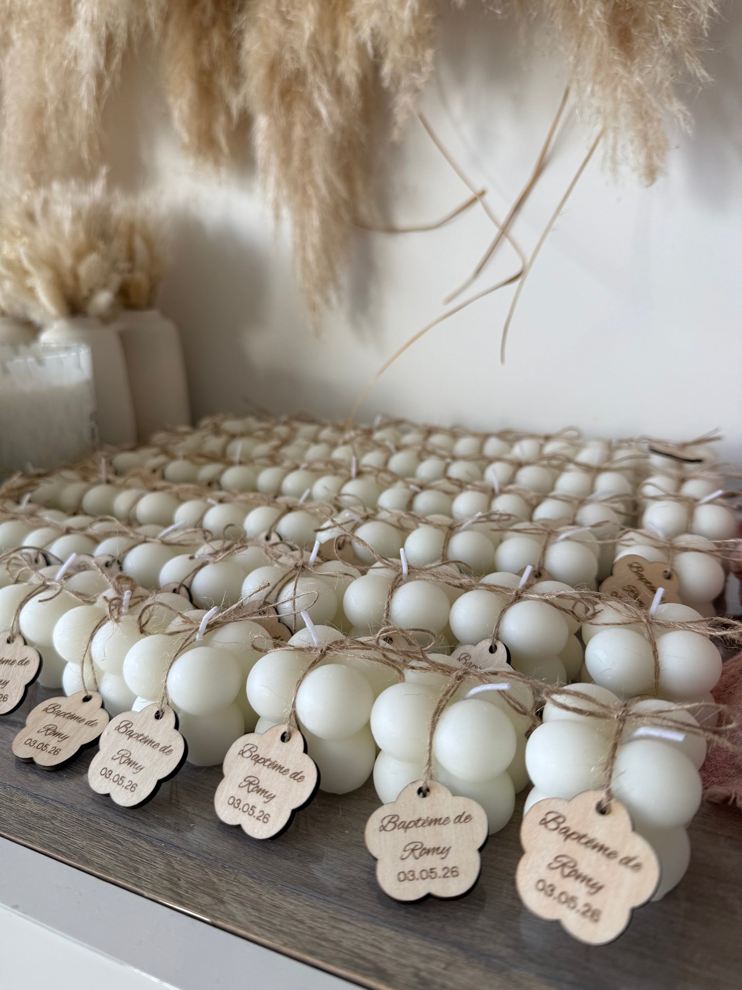 Mini bougie personnalisée – Cadeau invité baptême, communion & mariage