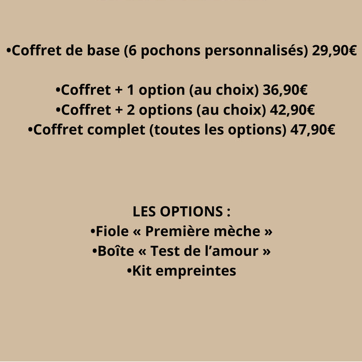 Coffret souvenirs bébé personnalisé