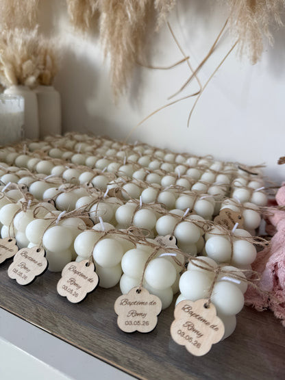 Mini bougie personnalisée – Cadeau invité baptême, communion & mariage