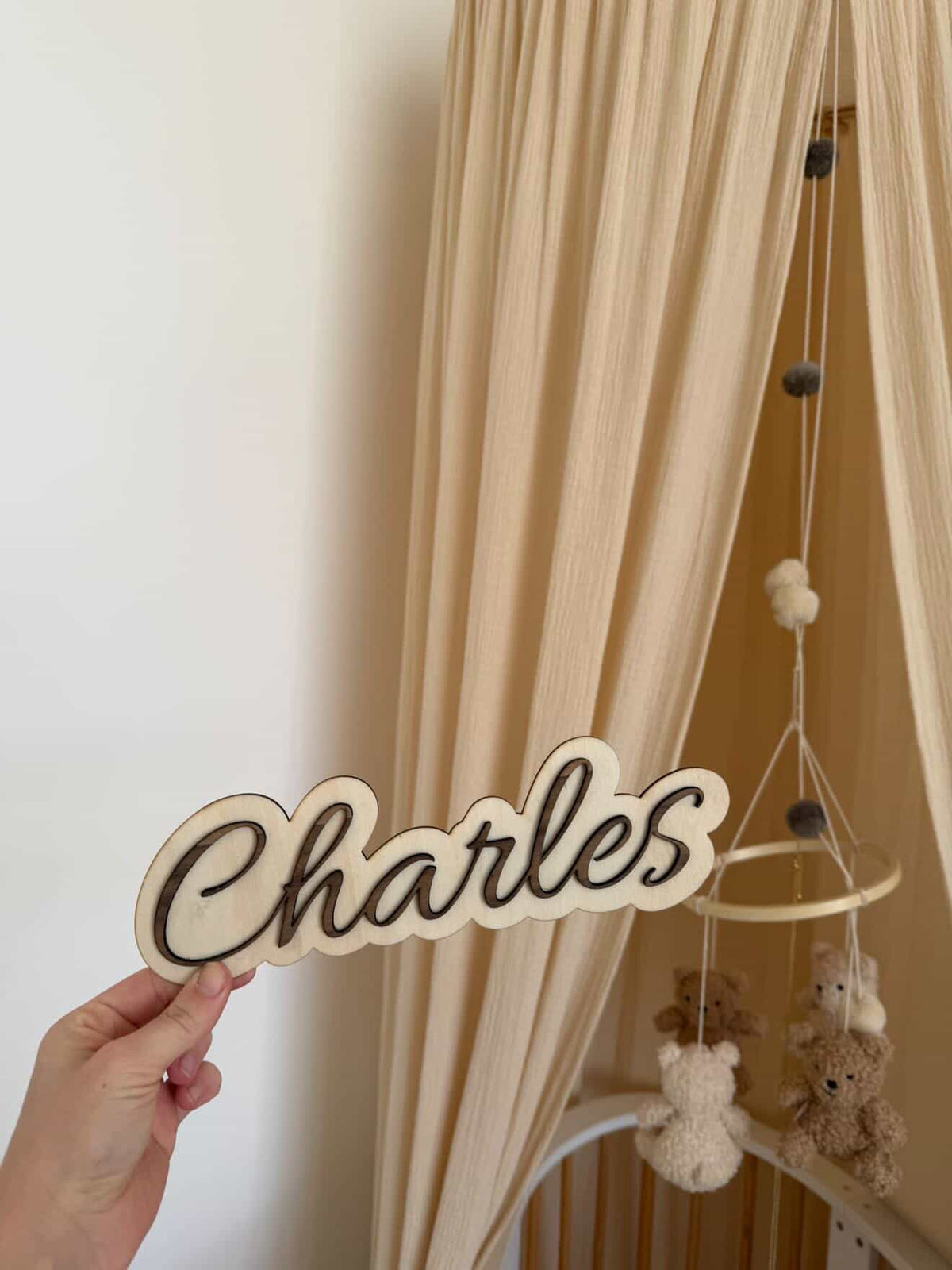 Prénom en bois personnalisé – Décoration murale enfant