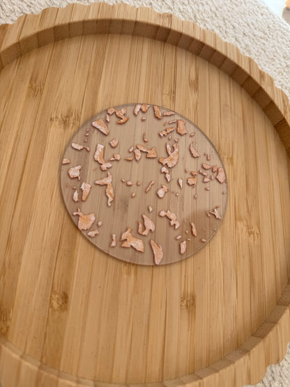 Sous-tasse fleurie en acrylique