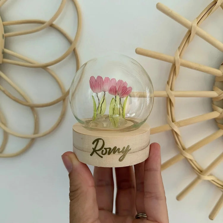 Veilleuse Tulipes Personnalisée à Pile