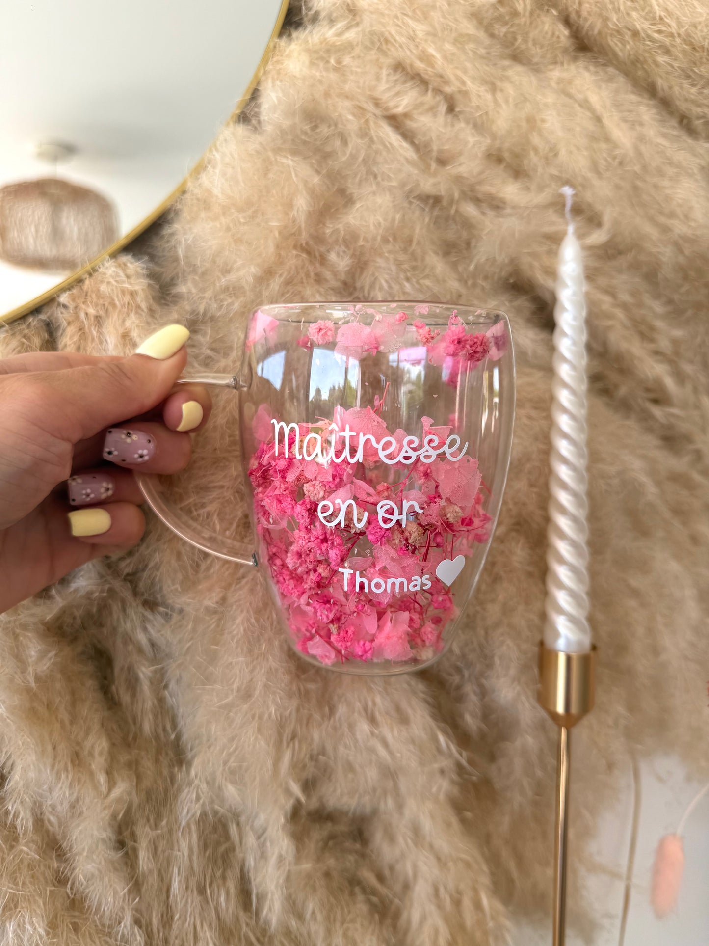 Tasse personnalisée fleurie • 350ml