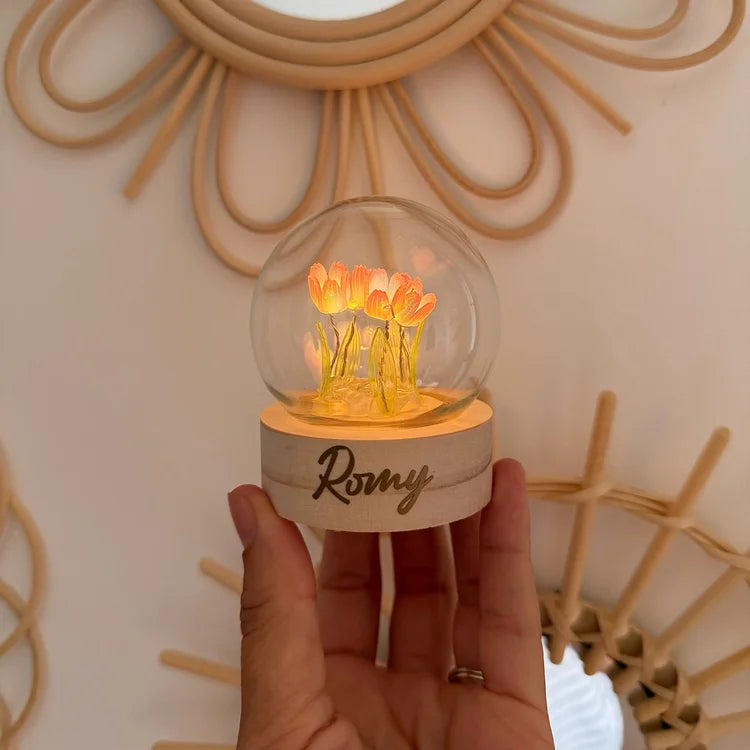 Veilleuse Tulipes Personnalisée à Pile