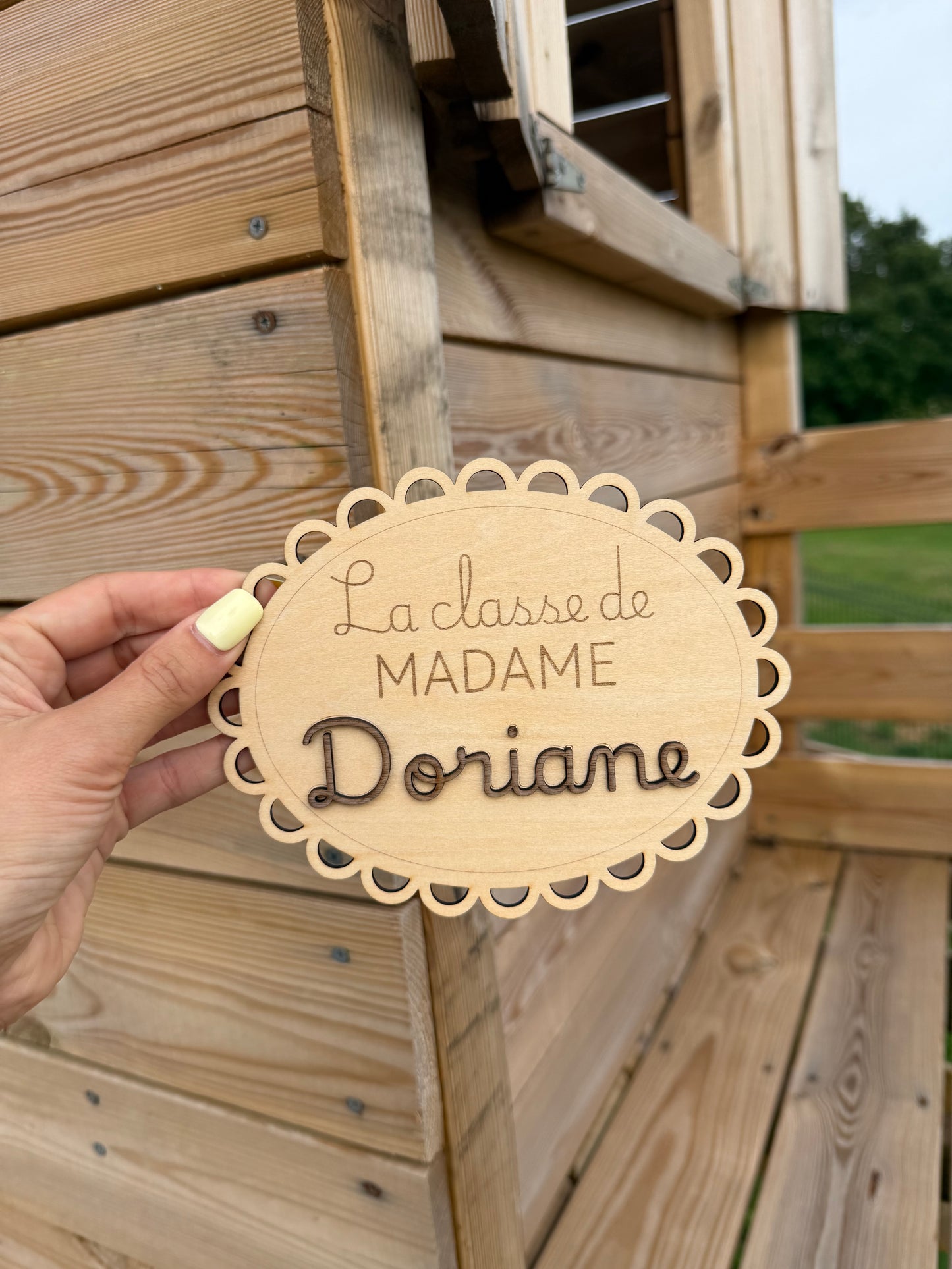 Plaque personnalisée de classe en bois – Cadeau maîtresse / maître