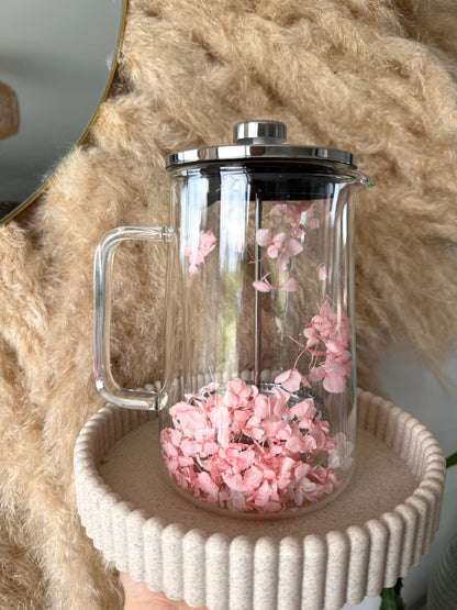 Théière fleurie personnalisée – Verre & fleurs séchées | Édition très limitée