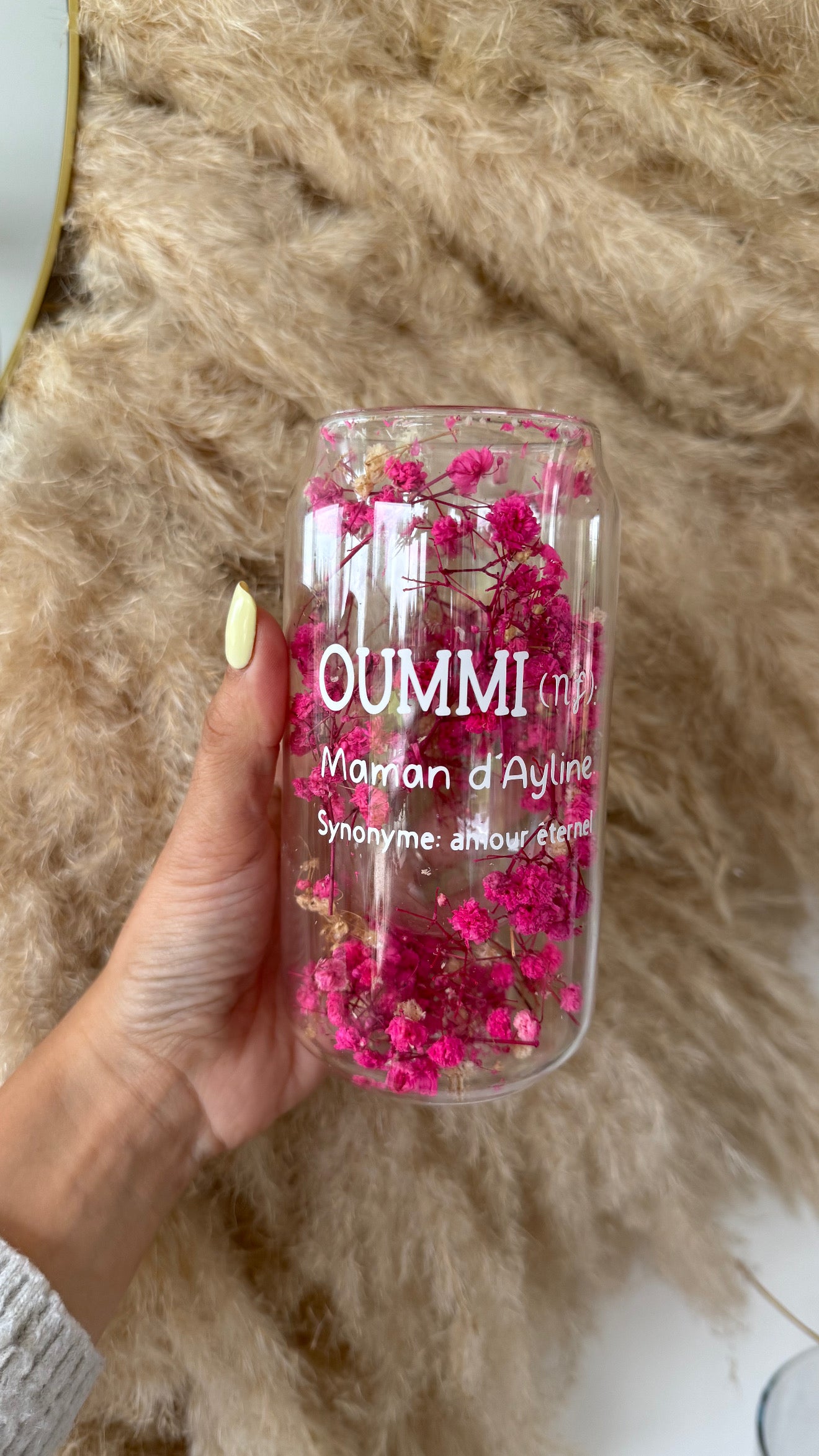 Verre personnalisée fleurie • 350ml
