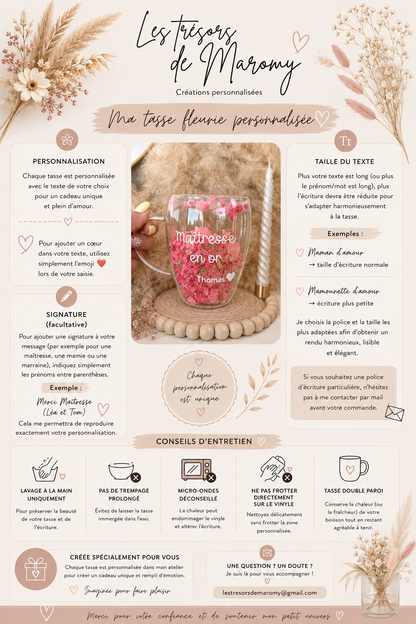 Tasse personnalisée fleurie • 200ml