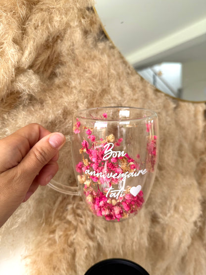 Tasse personnalisée fleurie • 350ml