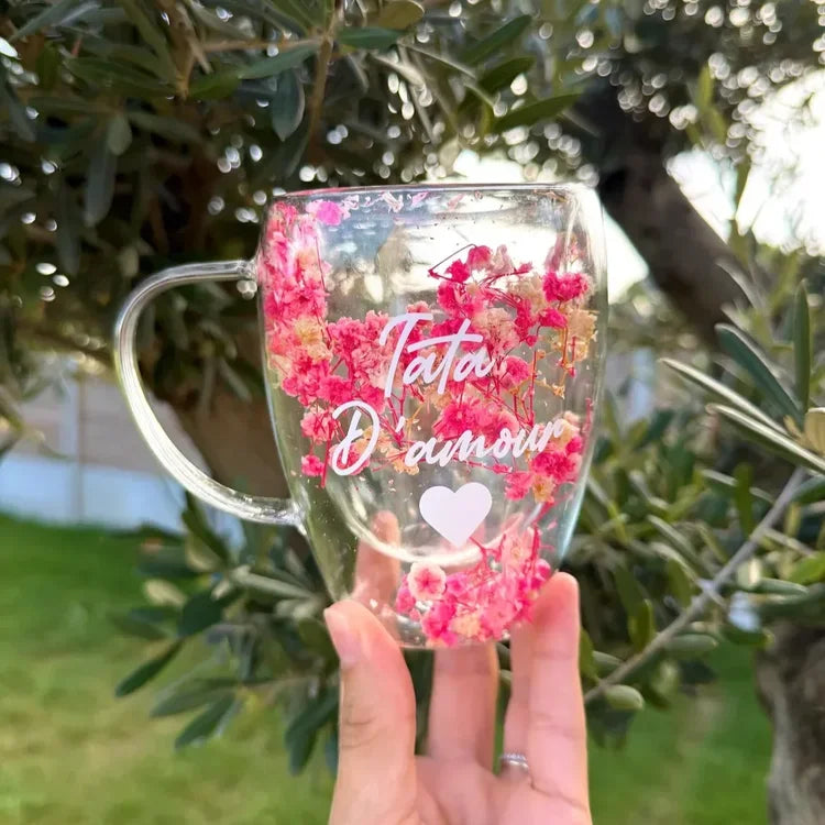 Tasse personnalisée fleurie • 350ml